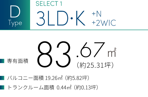 DType SELECT1 3LD・K + N + 2WIC